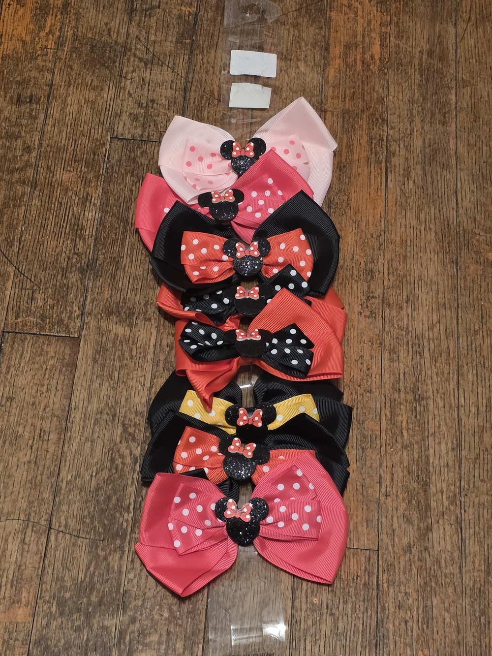 Polka Dot Bow Headbands - Pink, Red, Black, Yellow Minnie Mouse 8 Bows